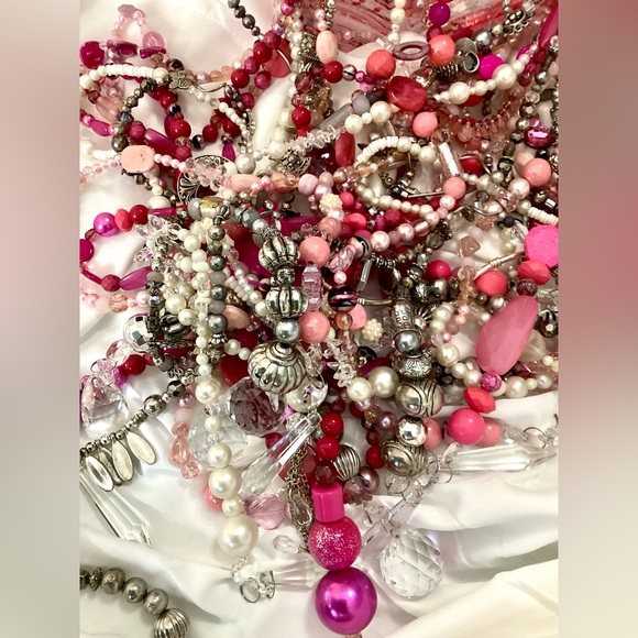 Handmade “Pretty in Pink” Porch Lampshade Chandelier PLEASE SEE VIDEO - Picture 8 of 12